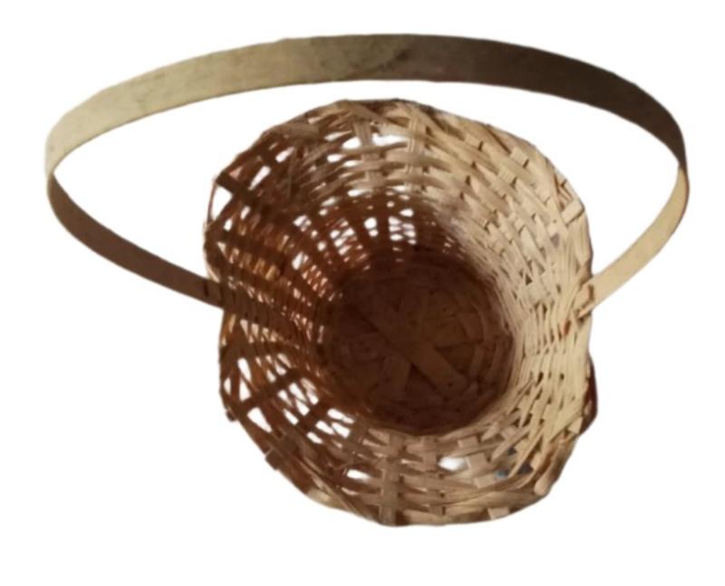 bamboo flower basket zoomed out top view