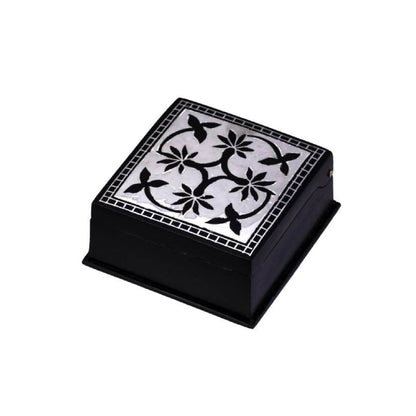 bidri jewellery box square light sheet work design