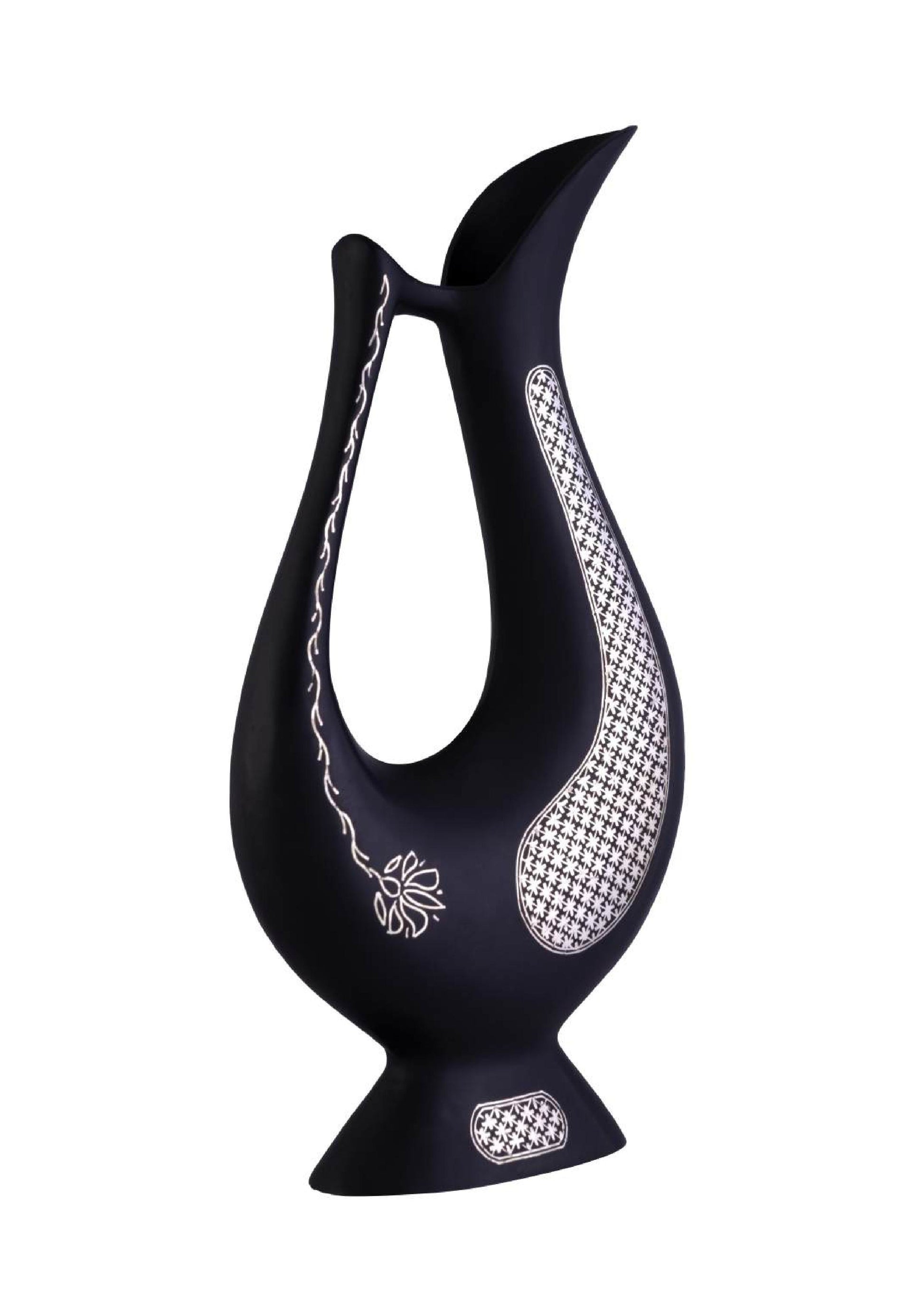 bidri pitcher decor dense silver inlay