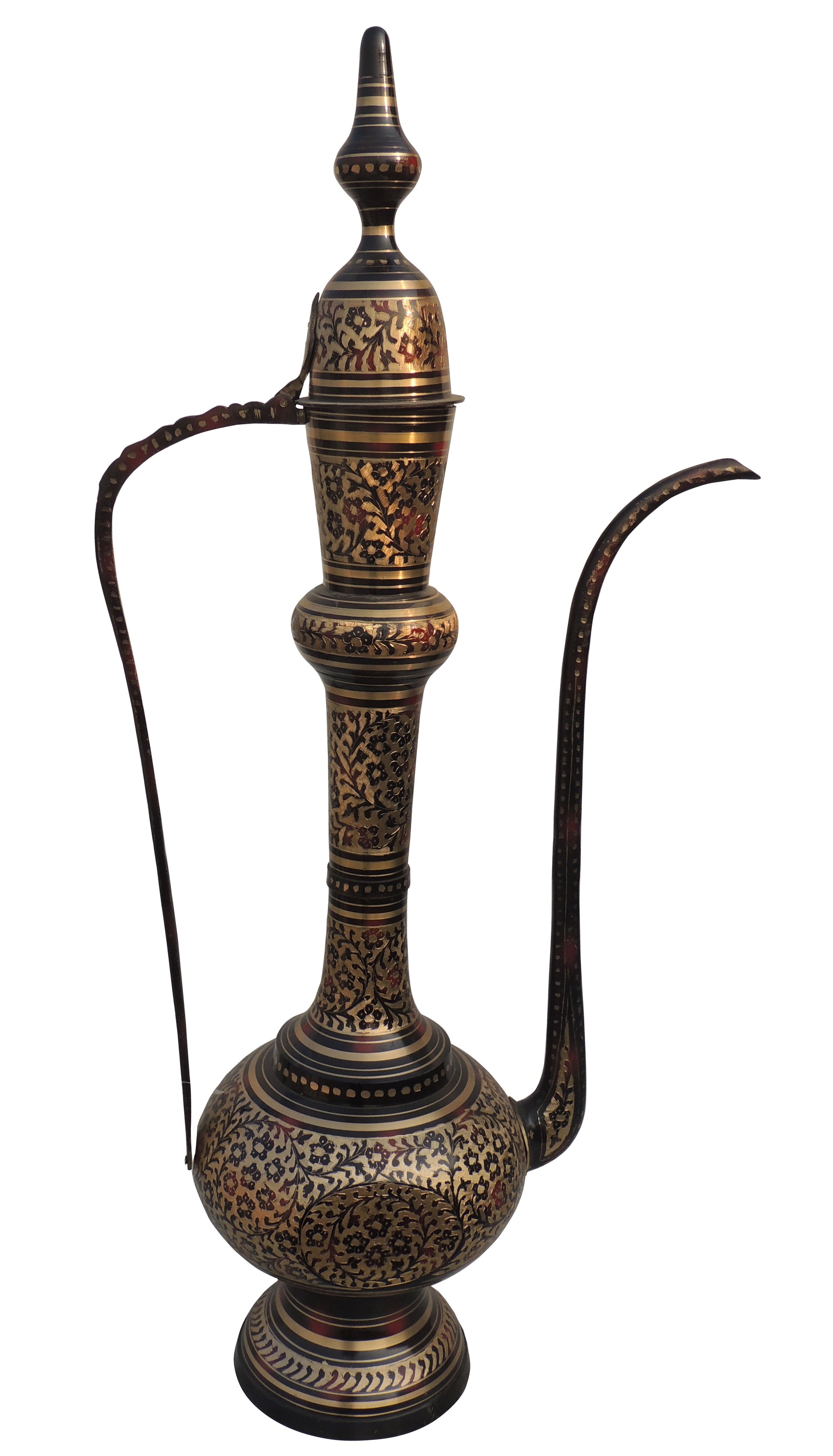 black brass surahi arabic style side view