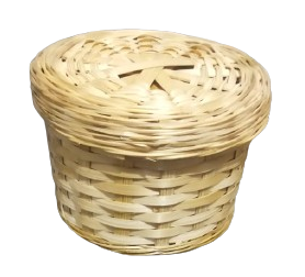 bamboo box round with rugged top