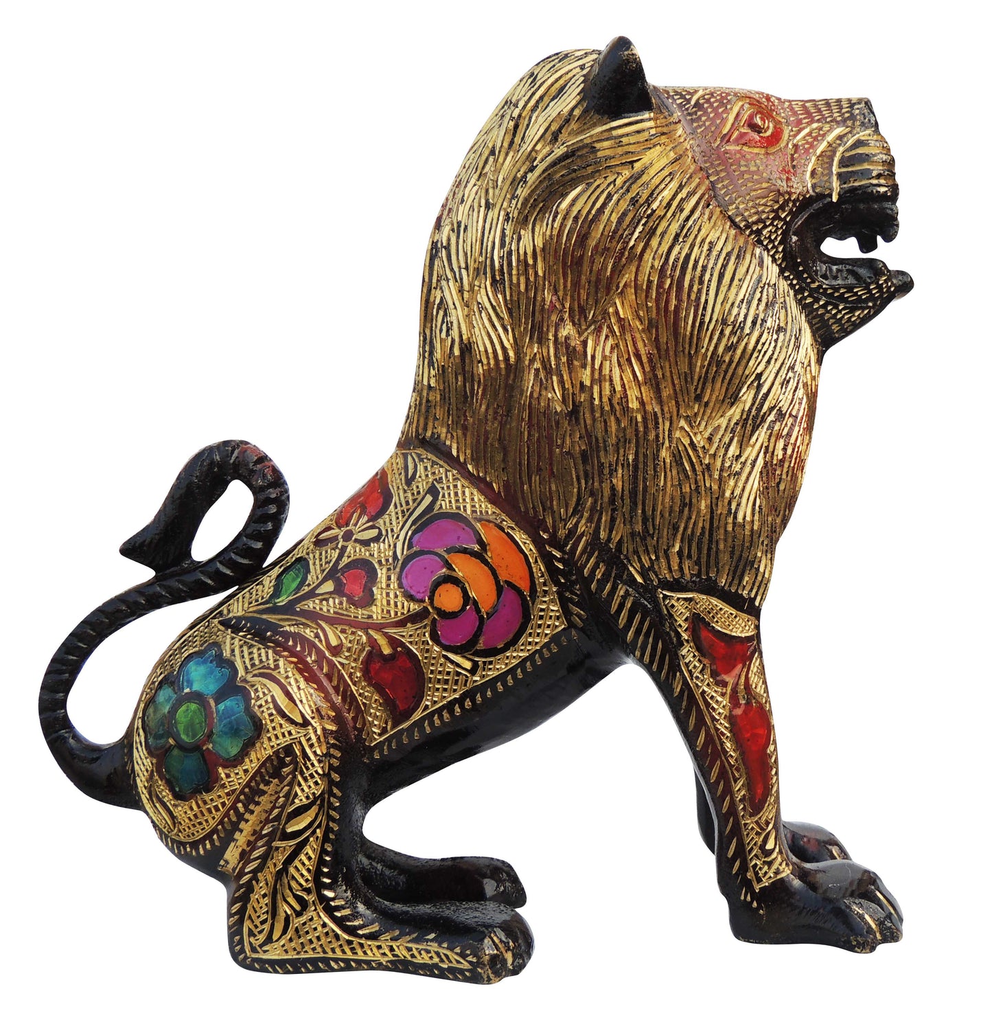 brass lion side view