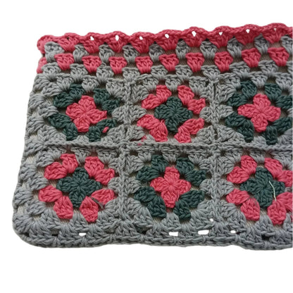 grey base granny square purse