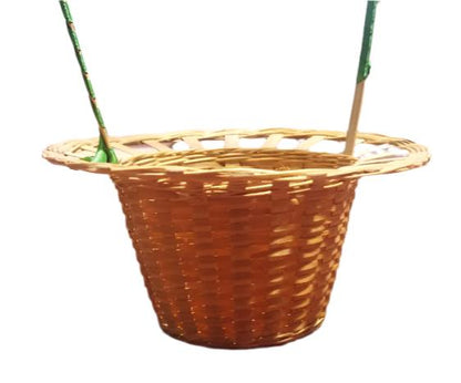 hat shaped bamboo basket side view