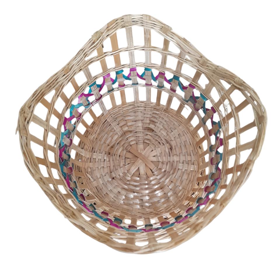 bamboo bread basket top view