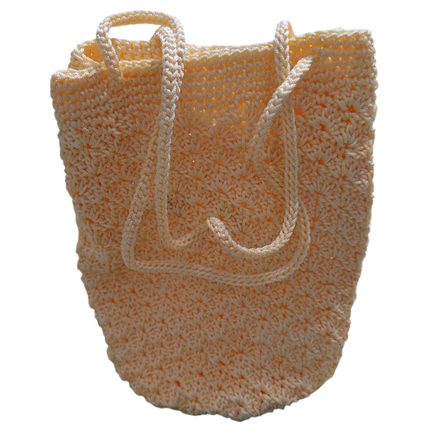 yellow crochet potli bag